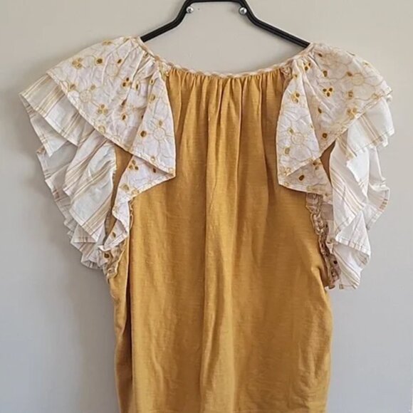 Anthropologie Flutter Sleeve Top - Picture 3 of 3